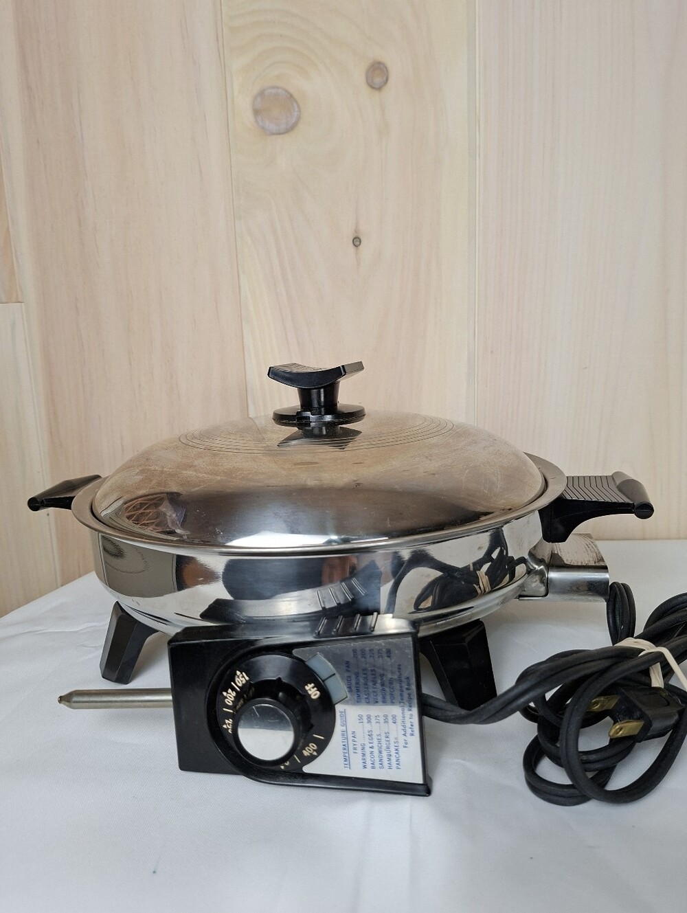 Rena Ware Electric Skillet Grill Fry Pan Liquid Core Heavy Stainless Steel Sauté